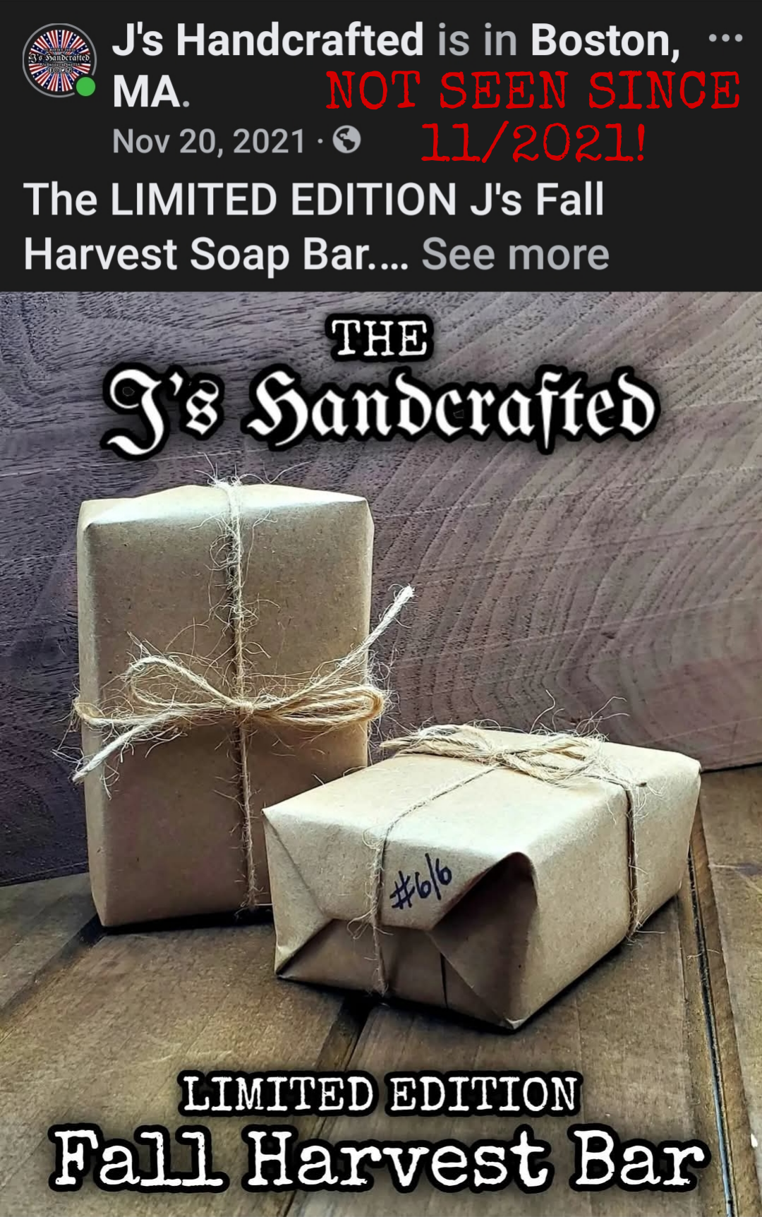 Limited Edition "J's Fall Harvest" "(G)OAT Soap" Bar